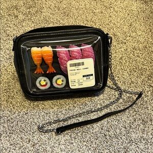 Novelty Current Mood Black Sushi Crossbody Bag